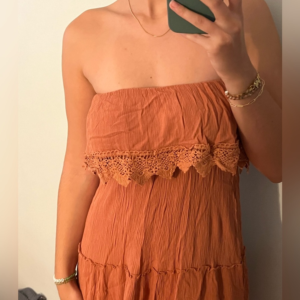 Forever 21 | Off-the-Shoulder Midi Dress in Peach